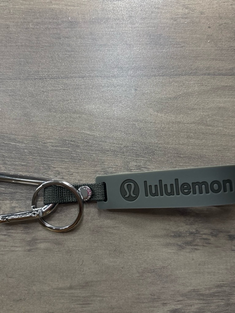lululemon athletica Men Gray Silicone Keychain with Metal Ring